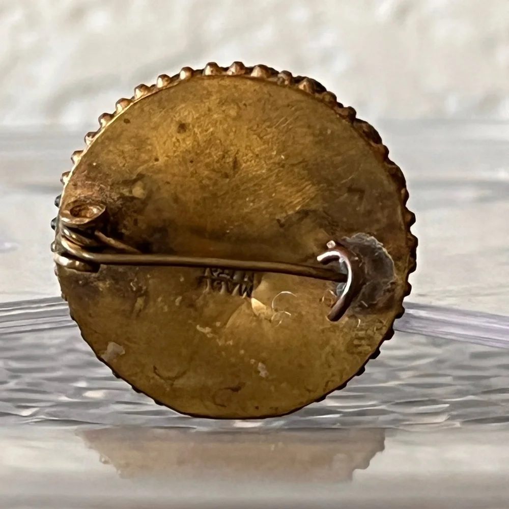 Antique Italian Micro Mosaic Floral Brooch Italy Romantic Victorian Style - Picture 10 of 11